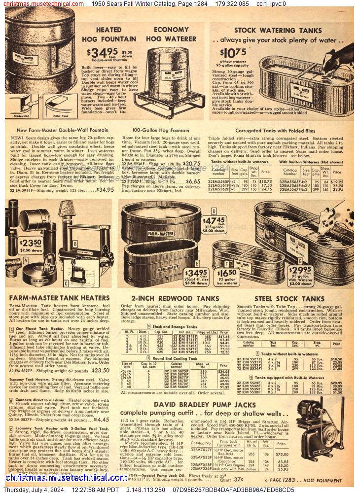 1950 Sears Fall Winter Catalog, Page 1284