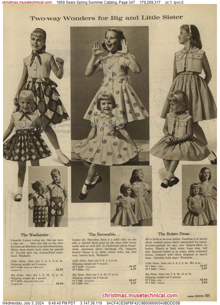 1959 Sears Spring Summer Catalog, Page 347