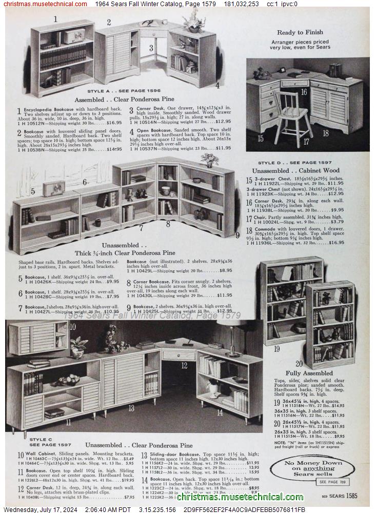 1964 Sears Fall Winter Catalog, Page 1579