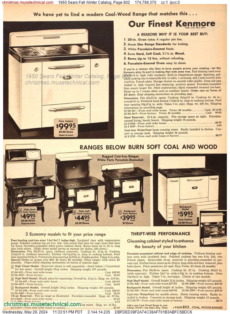 1950 Sears Fall Winter Catalog, Page 802
