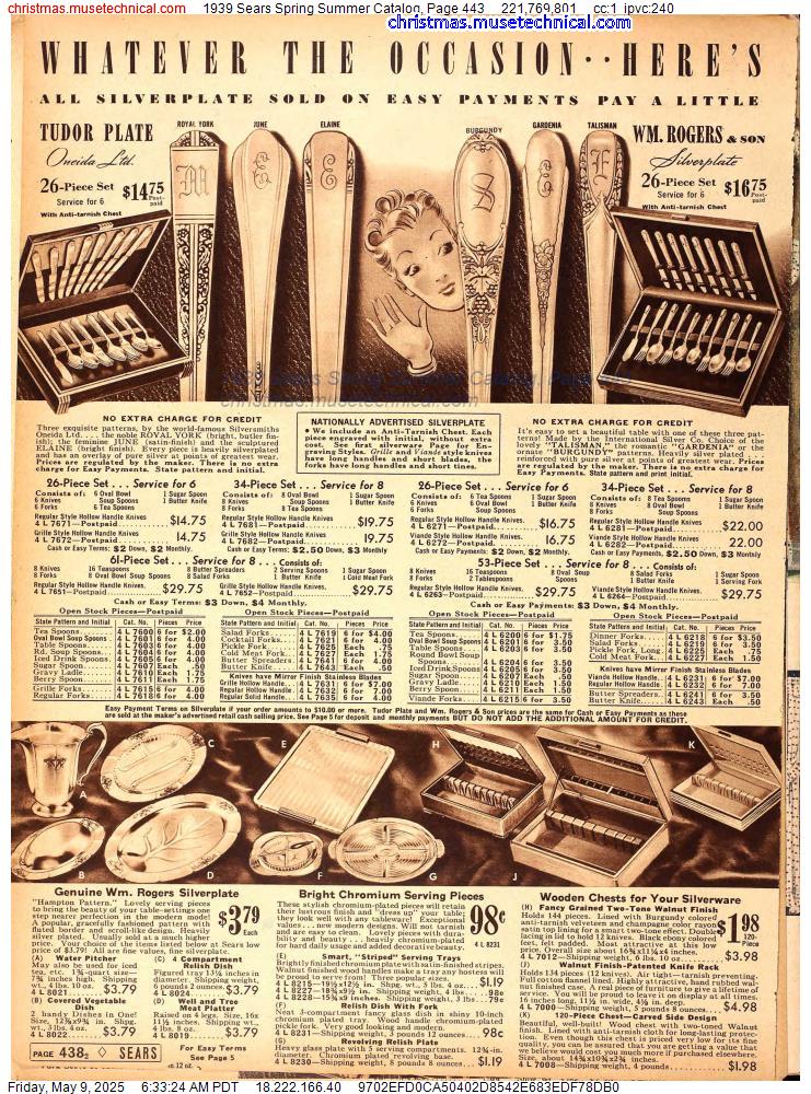 1939 Sears Spring Summer Catalog, Page 443