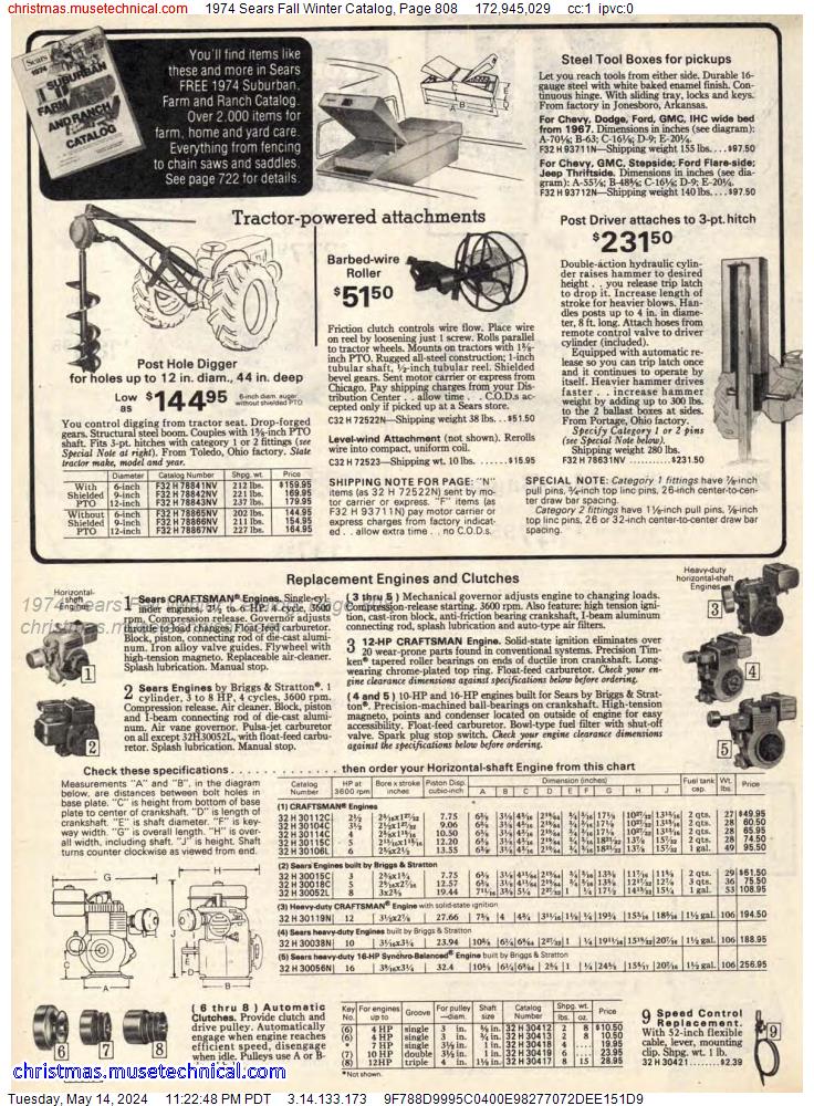 1974 Sears Fall Winter Catalog, Page 808