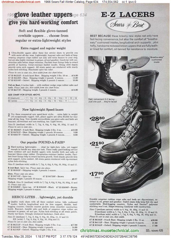 1966 Sears Fall Winter Catalog, Page 634