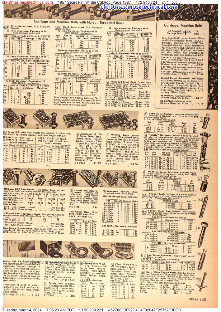1957 Sears Fall Winter Catalog, Page 1387