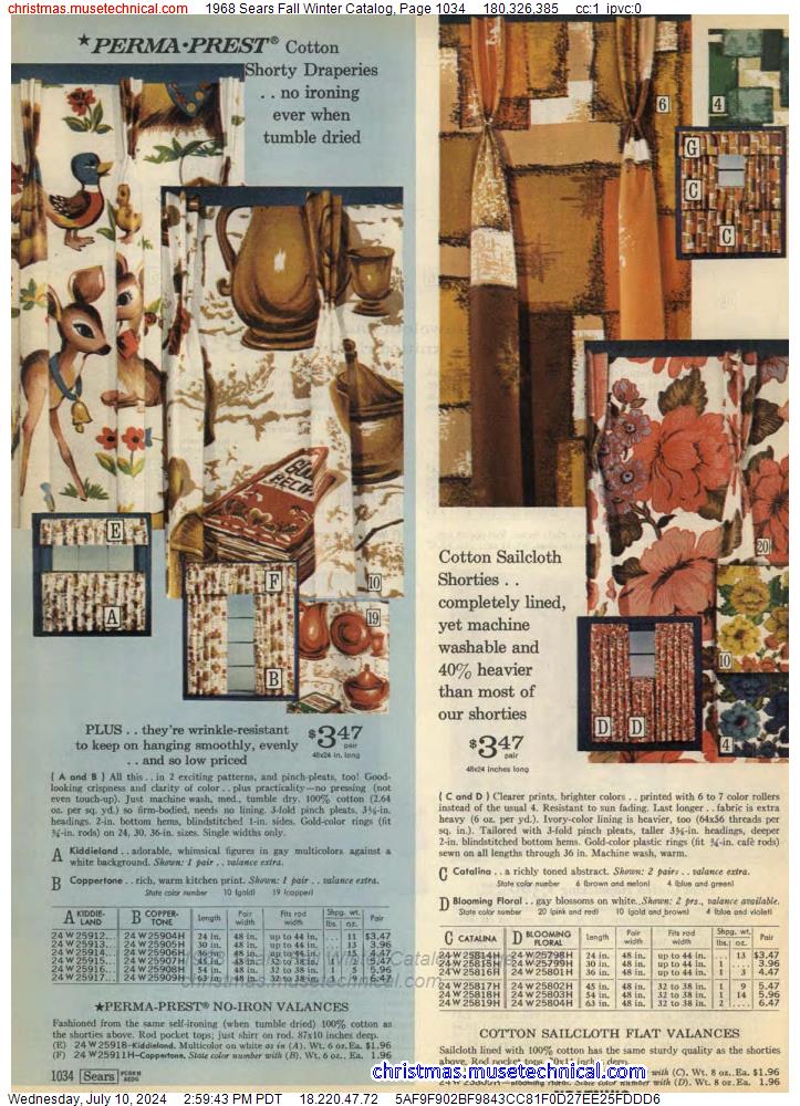 1968 Sears Fall Winter Catalog, Page 1034