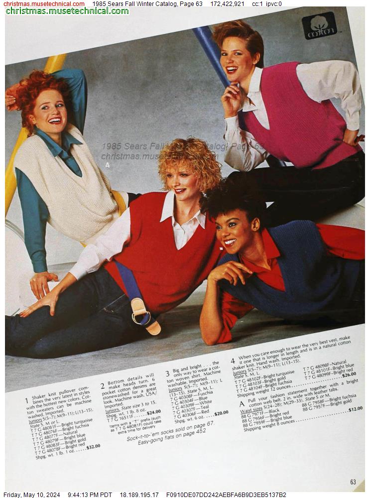 1985 Sears Fall Winter Catalog, Page 63