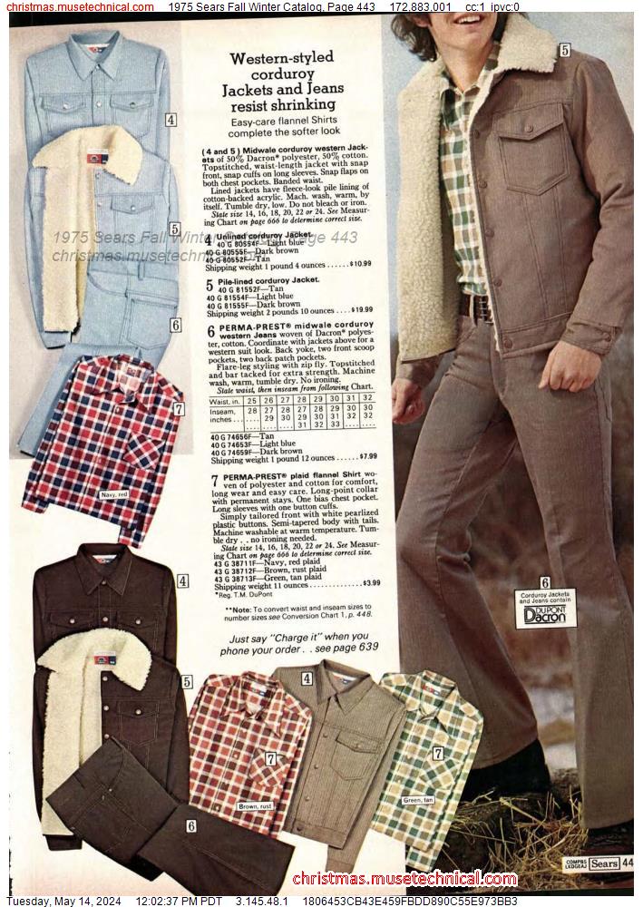1975 Sears Fall Winter Catalog, Page 443
