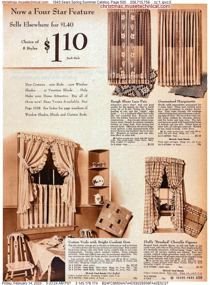 1940 Sears Spring Summer Catalog, Page 500