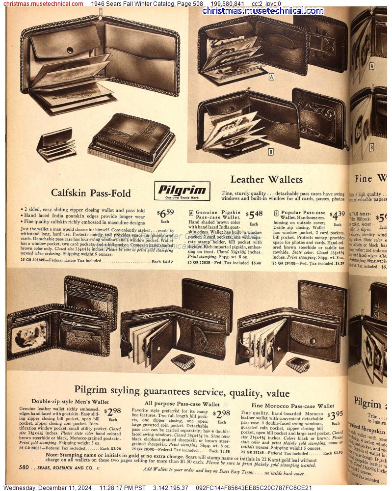 1946 Sears Fall Winter Catalog, Page 508