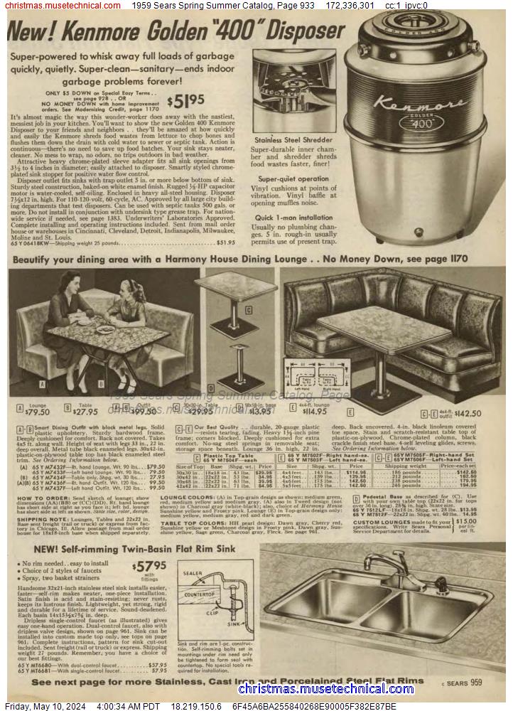 1959 Sears Spring Summer Catalog, Page 933