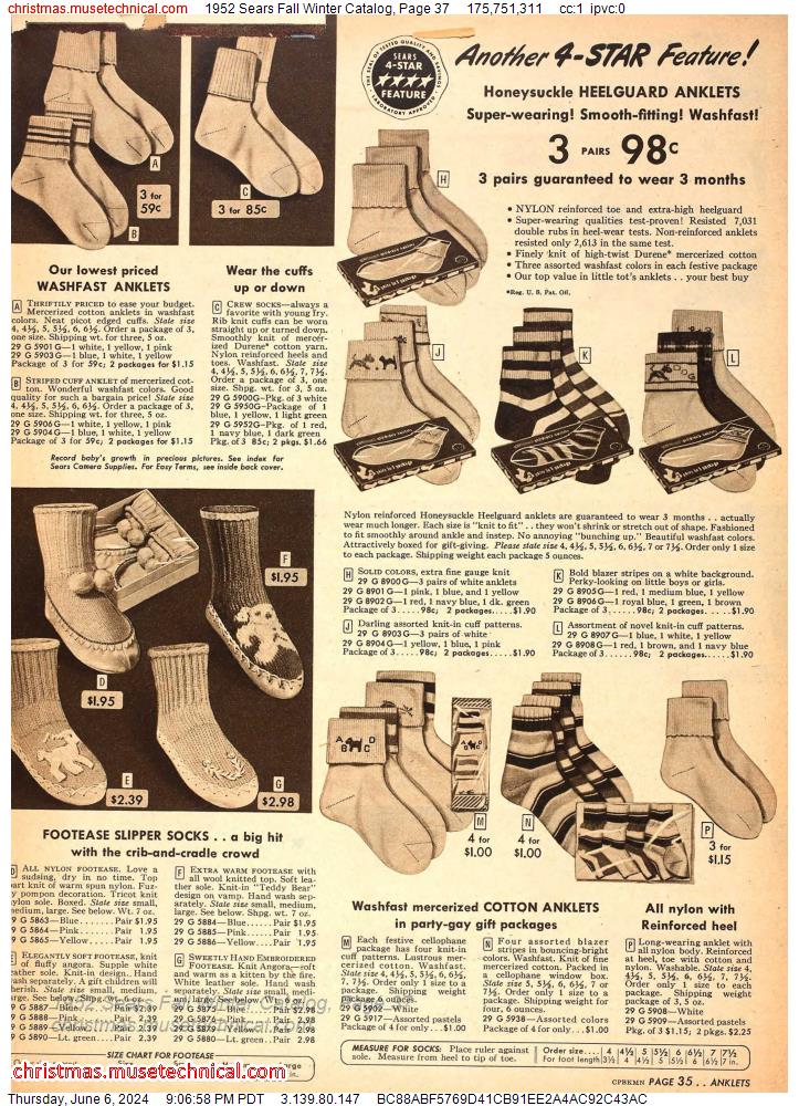 1952 Sears Fall Winter Catalog, Page 37