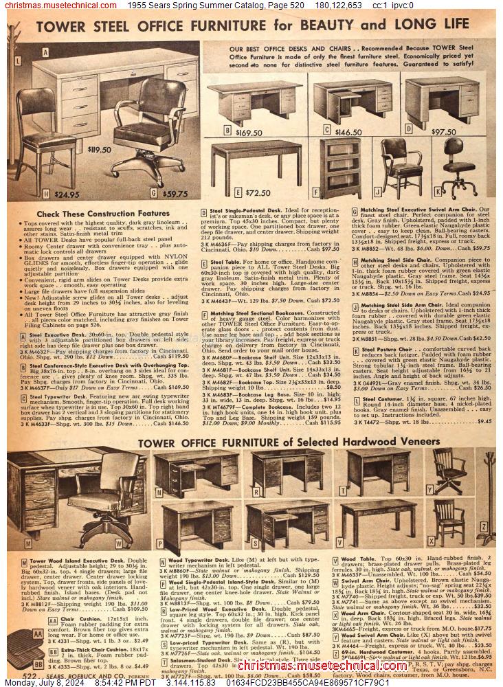 1955 Sears Spring Summer Catalog, Page 520