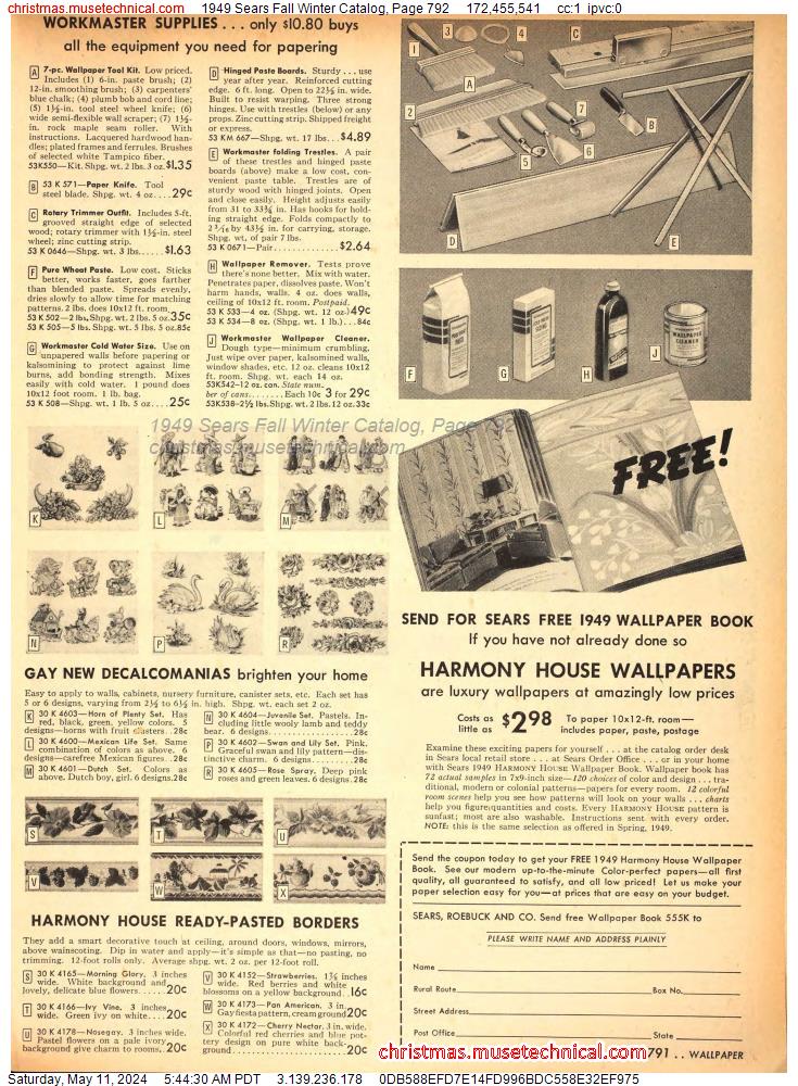 1949 Sears Fall Winter Catalog, Page 792