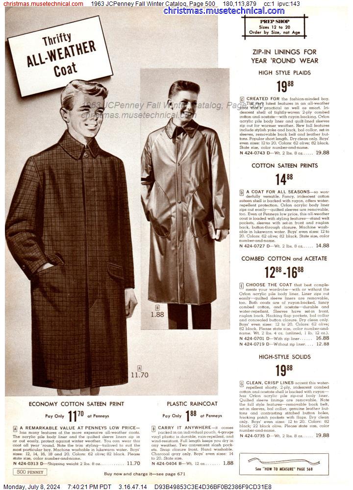1963 JCPenney Fall Winter Catalog, Page 500