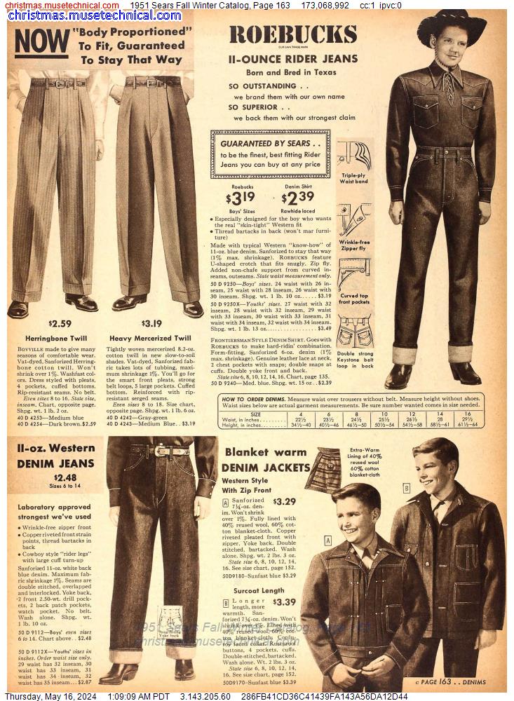 1951 Sears Fall Winter Catalog, Page 163