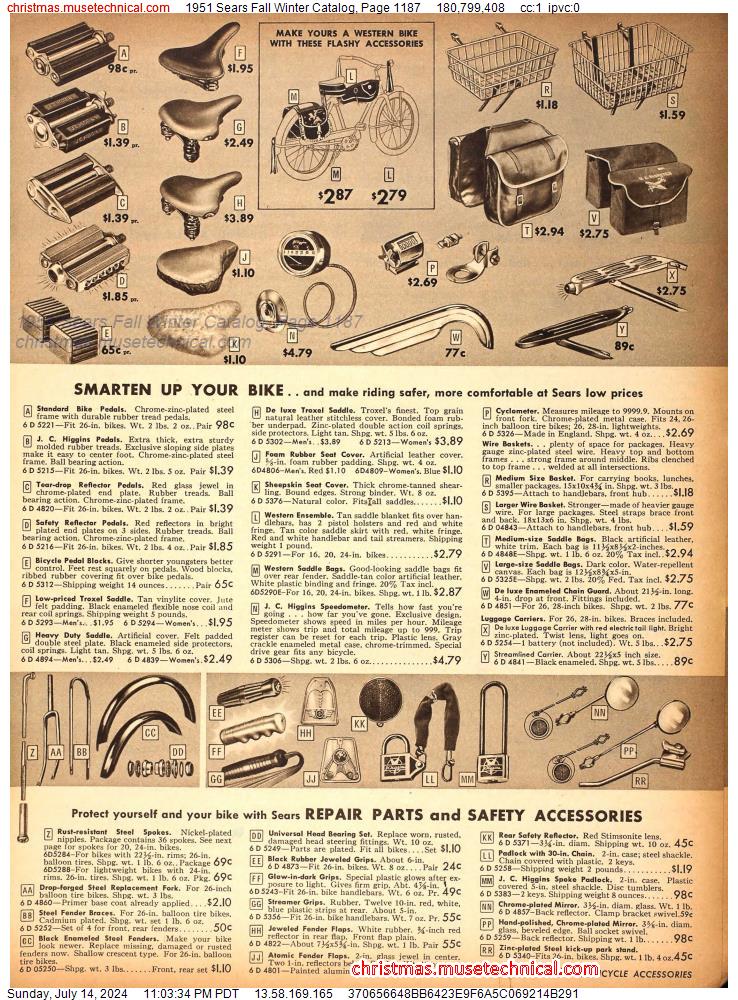 1951 Sears Fall Winter Catalog, Page 1187