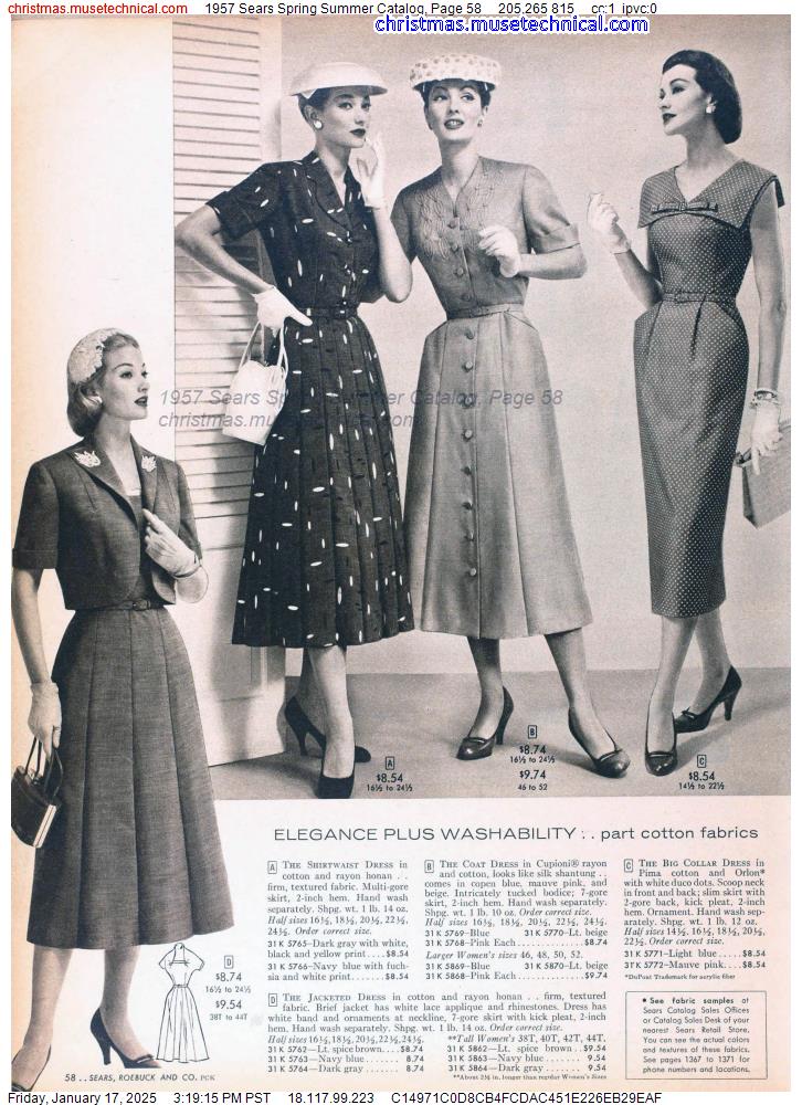 1957 Sears Spring Summer Catalog, Page 58