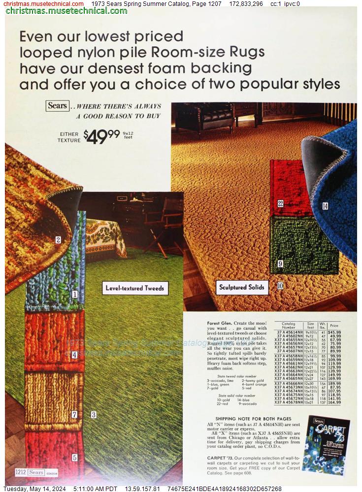 1973 Sears Spring Summer Catalog, Page 1207