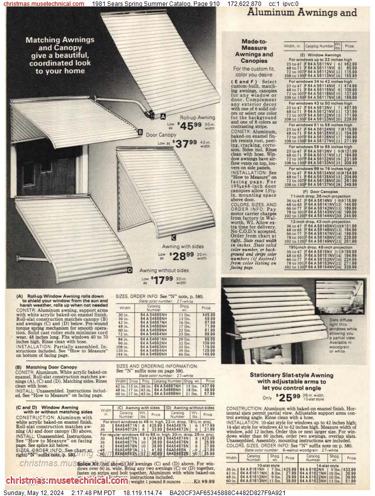1981 Sears Spring Summer Catalog, Page 910