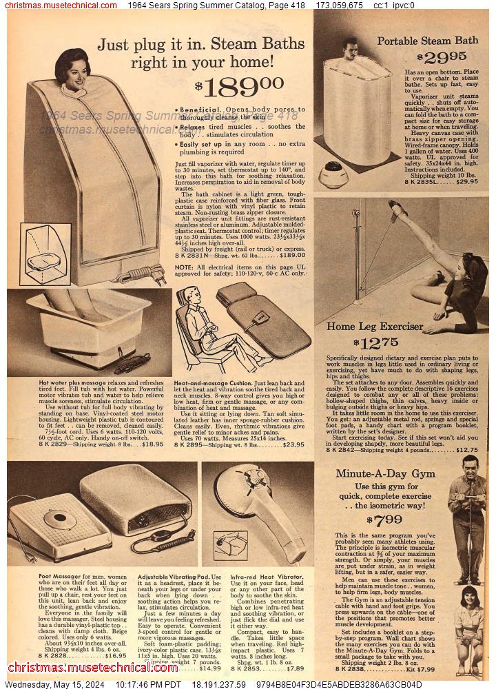 1964 Sears Spring Summer Catalog, Page 418