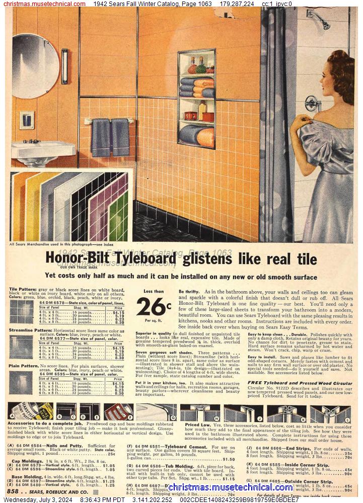 1942 Sears Fall Winter Catalog, Page 1063