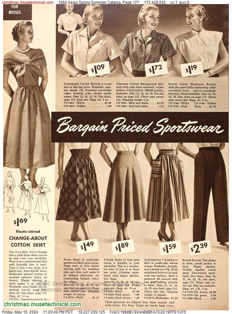 1950 Sears Spring Summer Catalog, Page 177