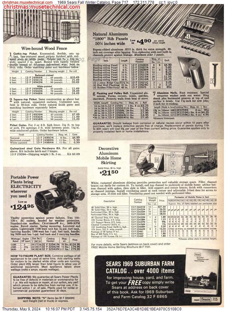 1969 Sears Fall Winter Catalog, Page 717