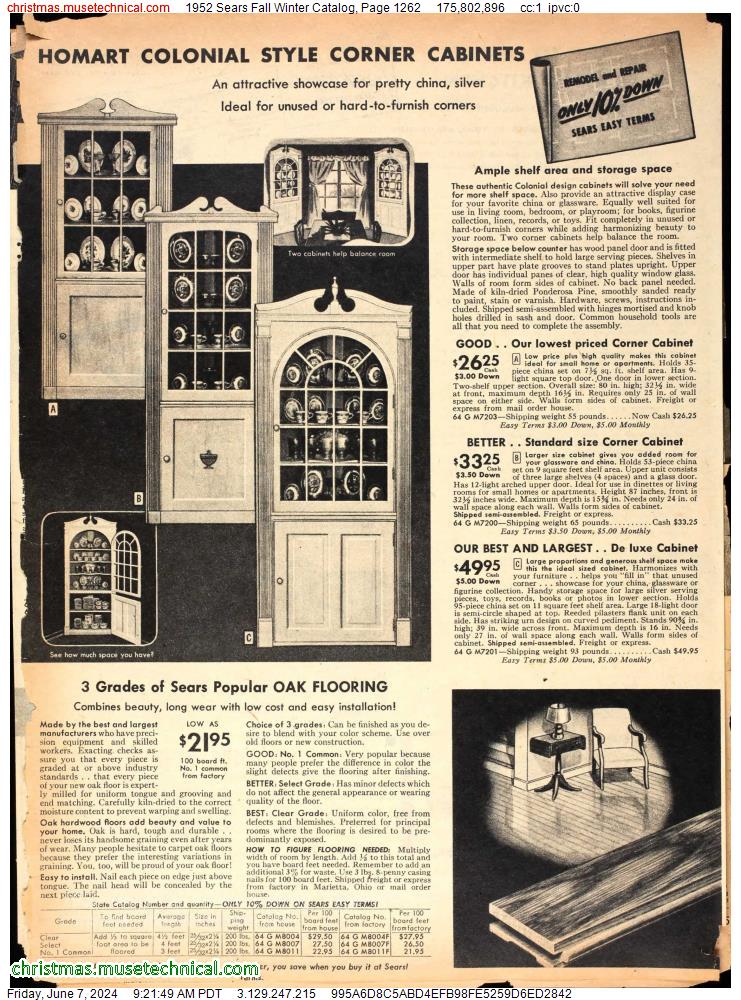 1952 Sears Fall Winter Catalog, Page 1262