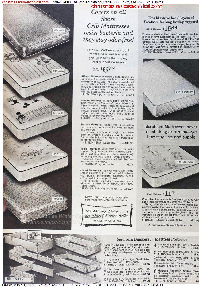 1964 Sears Fall Winter Catalog, Page 605