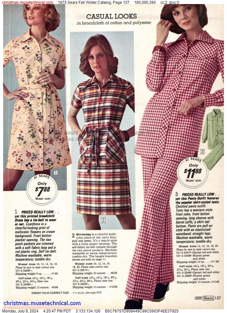 1975 Sears Fall Winter Catalog, Page 137