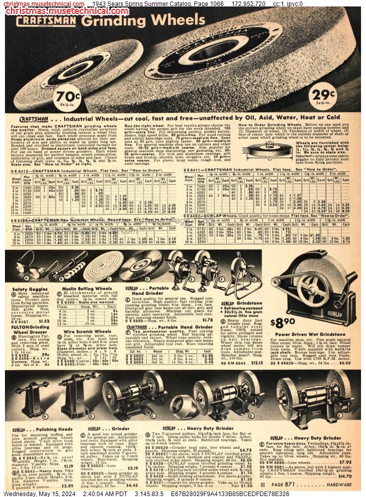 1943 Sears Spring Summer Catalog, Page 1066
