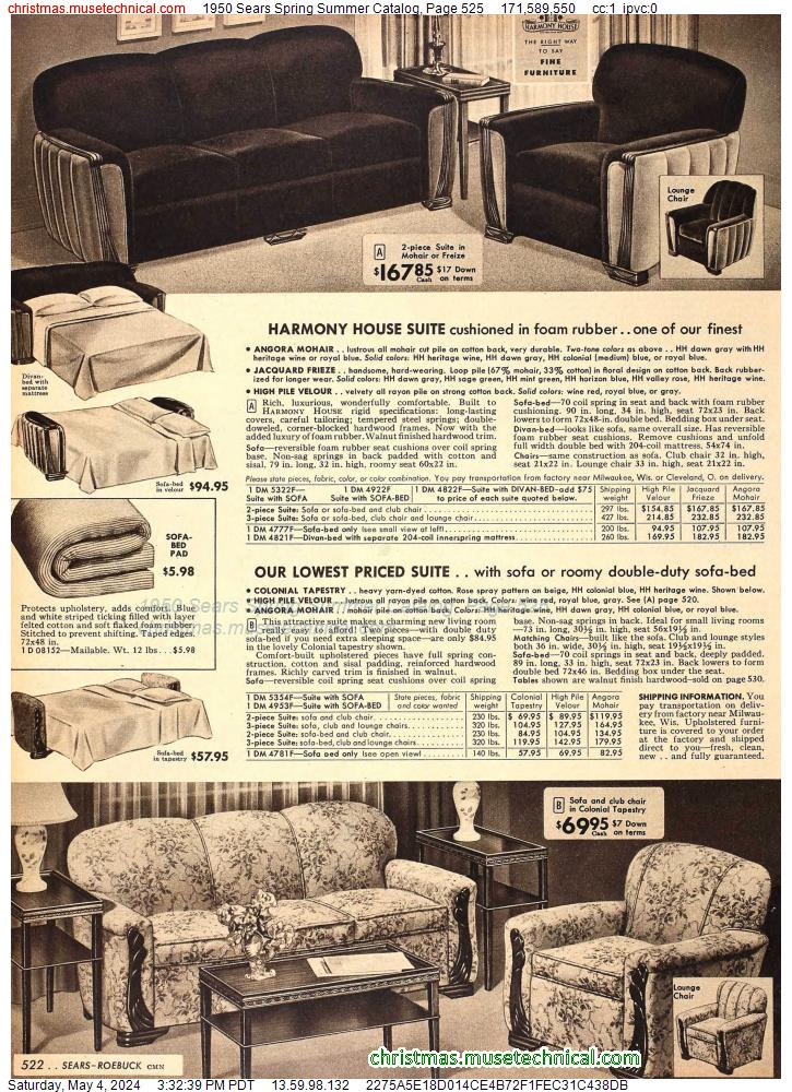 1950 Sears Spring Summer Catalog, Page 525