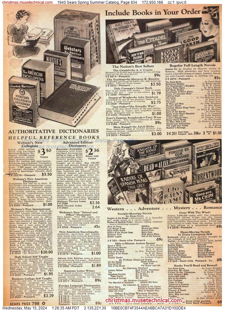 1940 Sears Spring Summer Catalog, Page 934