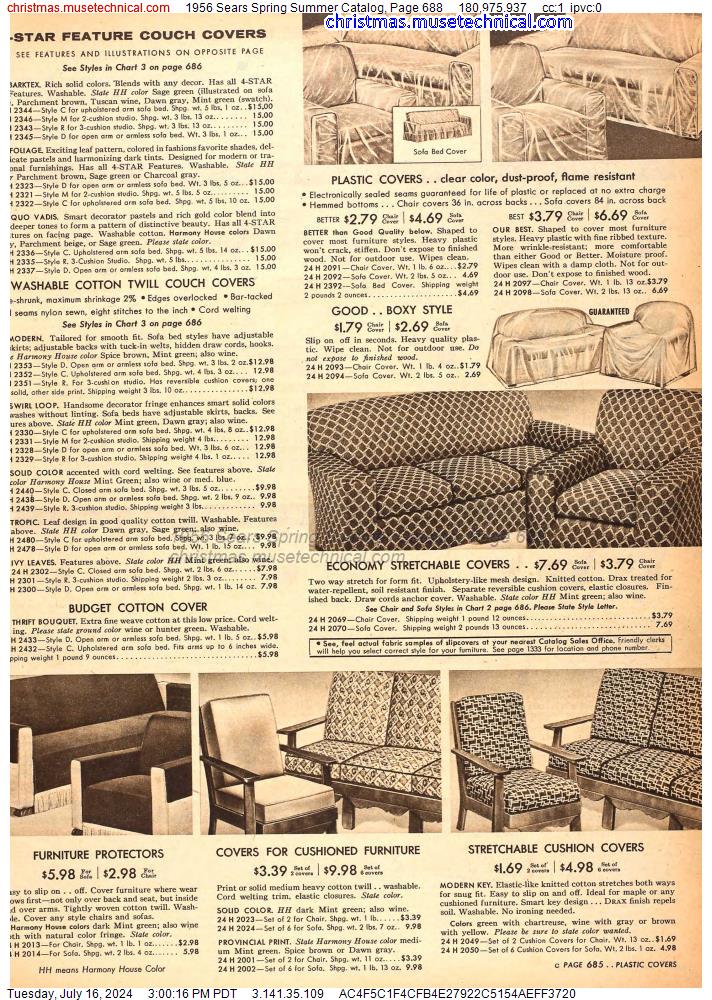 1956 Sears Spring Summer Catalog, Page 688