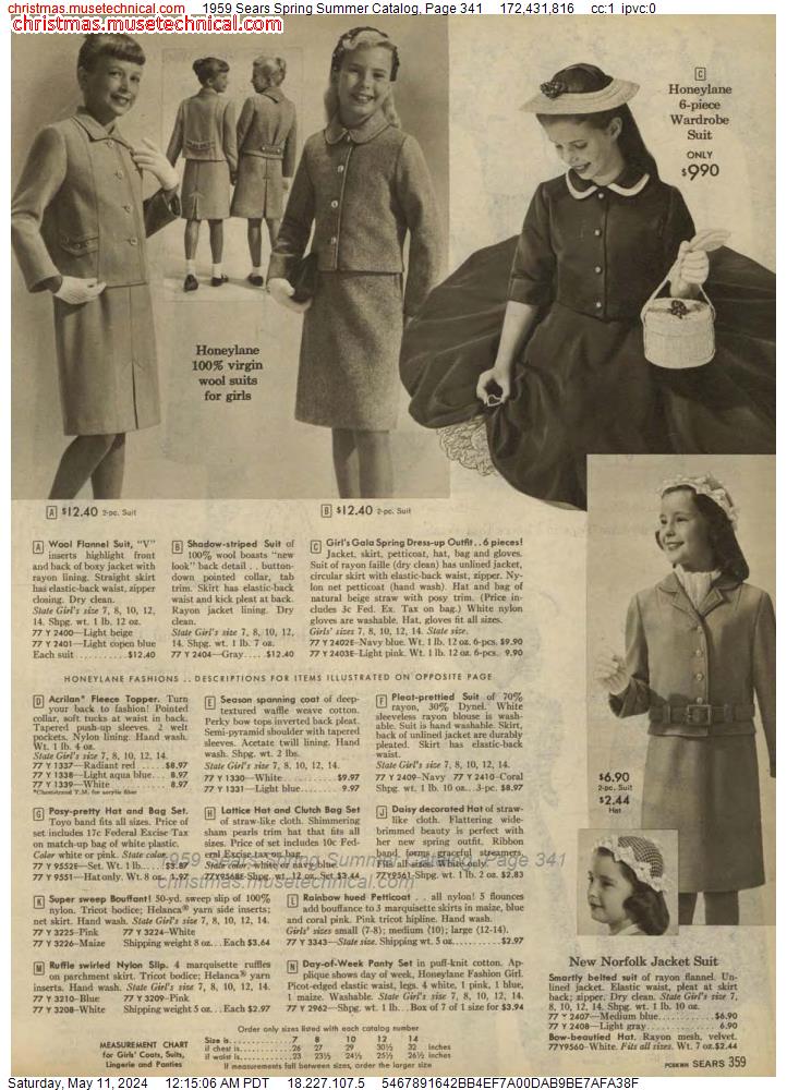 1959 Sears Spring Summer Catalog, Page 341
