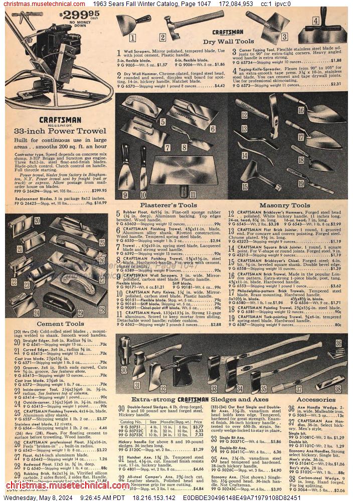 1963 Sears Fall Winter Catalog, Page 1047