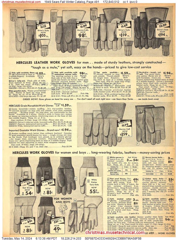 1949 Sears Fall Winter Catalog, Page 491