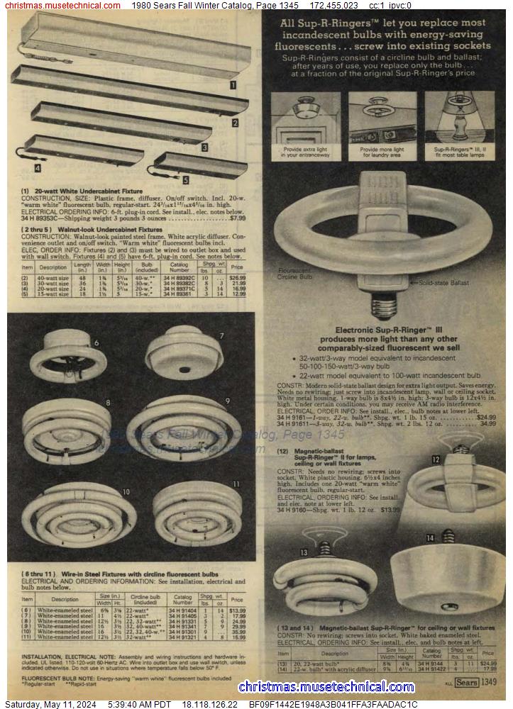 1980 Sears Fall Winter Catalog, Page 1345