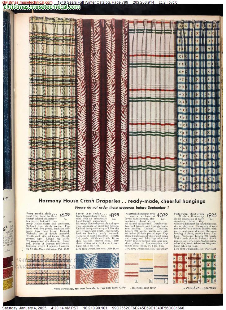 1946 Sears Fall Winter Catalog, Page 799