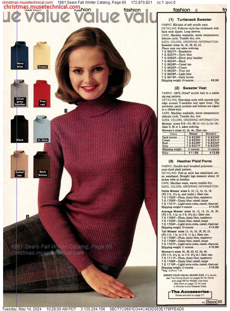 1981 Sears Fall Winter Catalog, Page 65