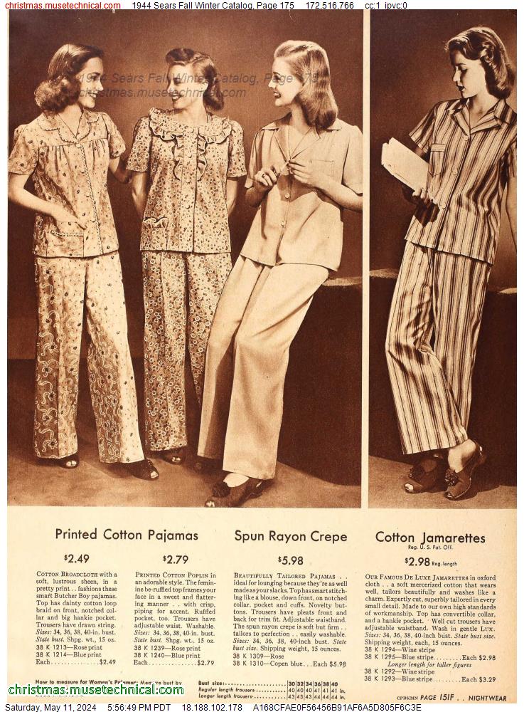1944 Sears Fall Winter Catalog, Page 175