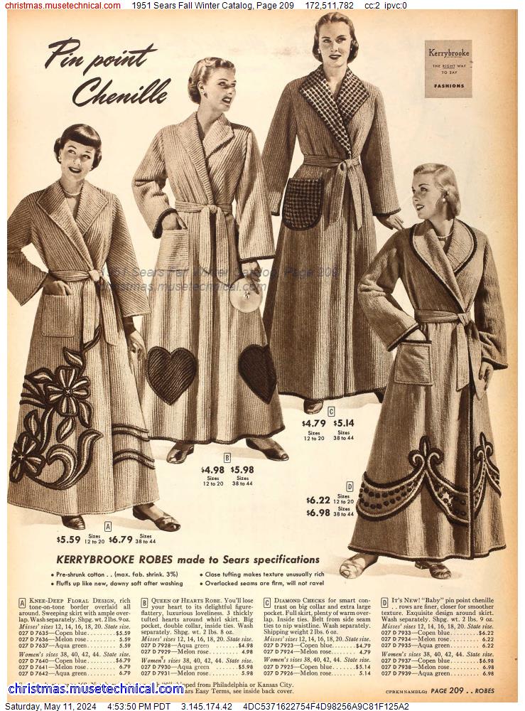 1951 Sears Fall Winter Catalog, Page 209