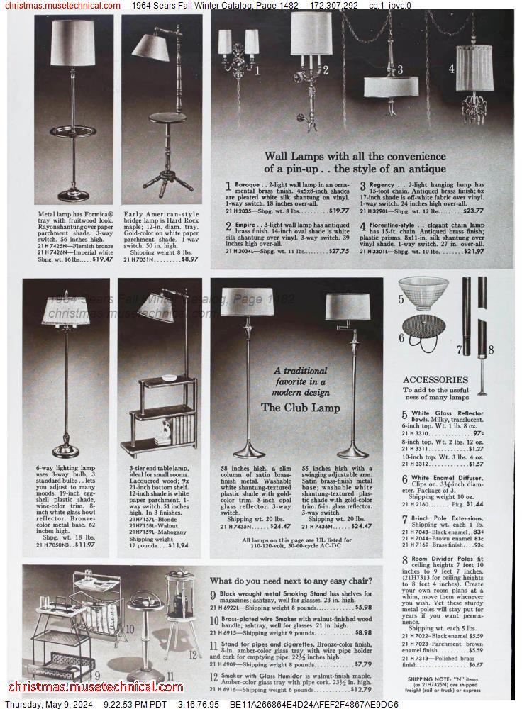 1964 Sears Fall Winter Catalog, Page 1482