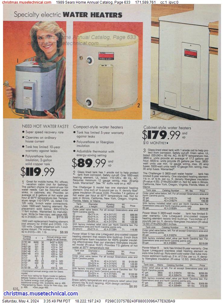 1989 Sears Home Annual Catalog, Page 633