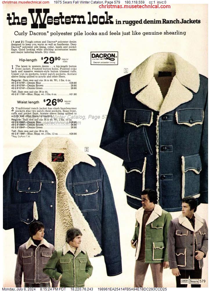 1975 Sears Fall Winter Catalog, Page 579