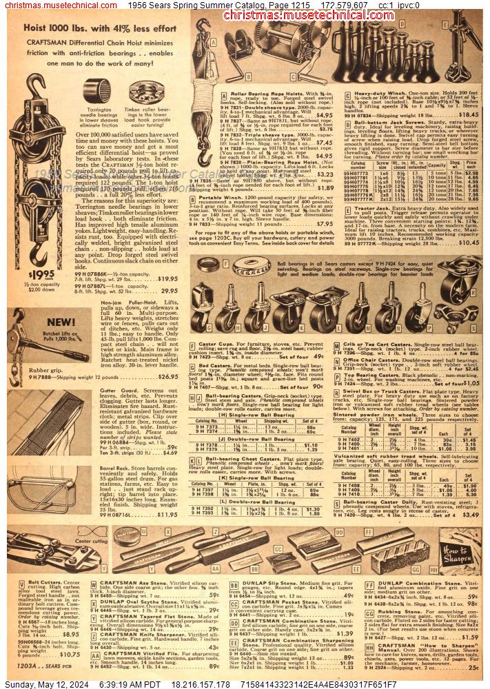 1956 Sears Spring Summer Catalog, Page 1215