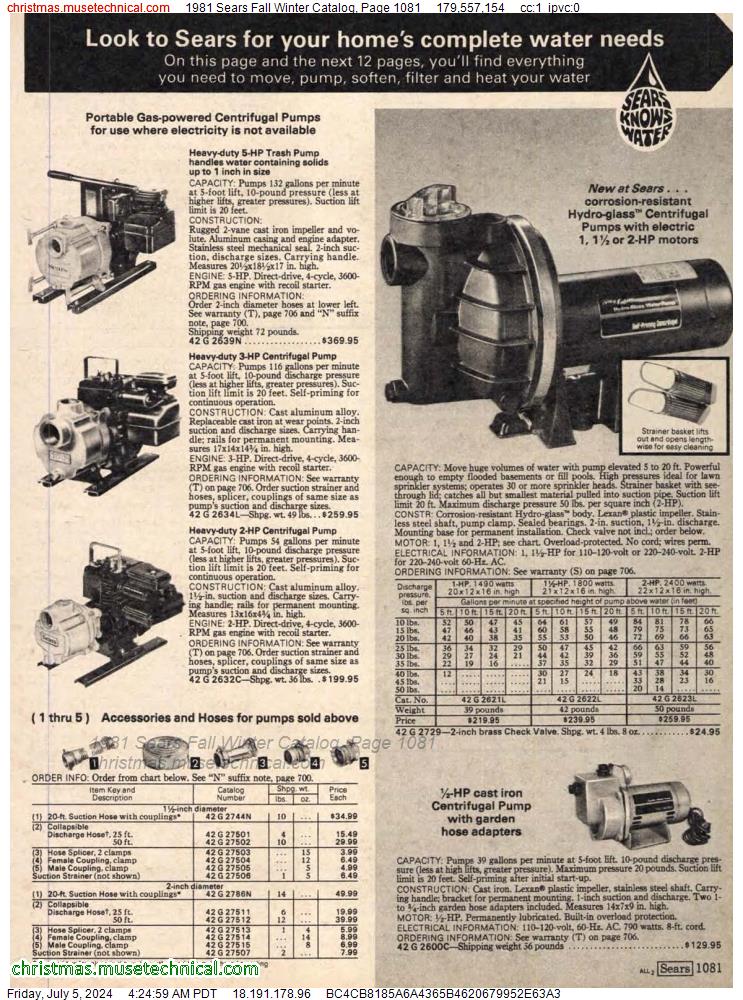 1981 Sears Fall Winter Catalog, Page 1081