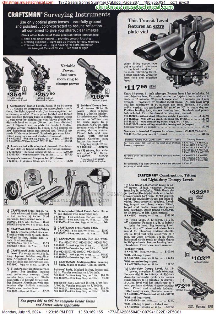 1972 Sears Spring Summer Catalog, Page 867