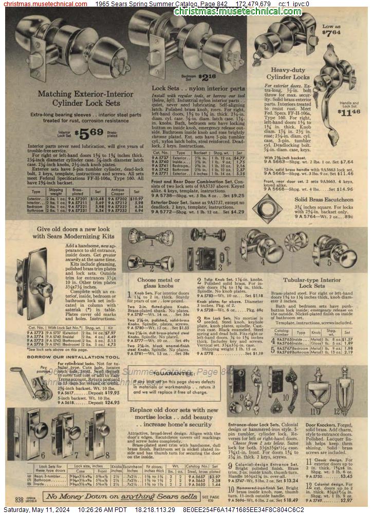 1965 Sears Spring Summer Catalog, Page 842