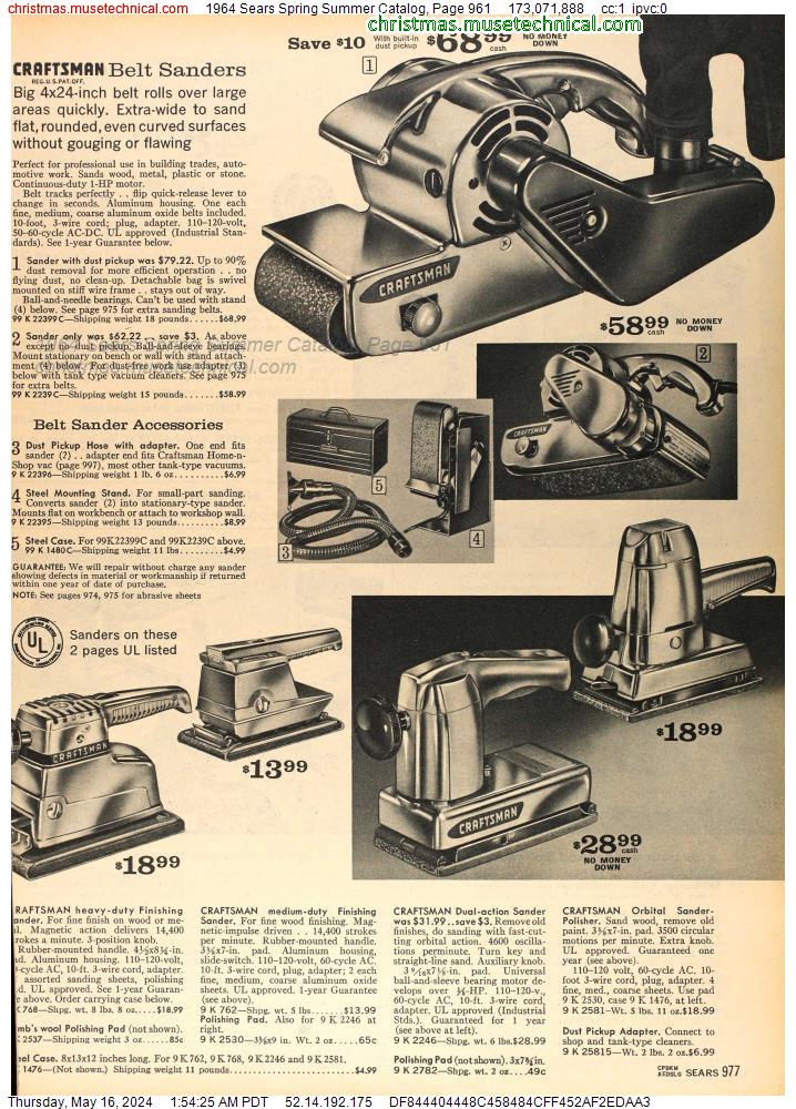 1964 Sears Spring Summer Catalog, Page 961